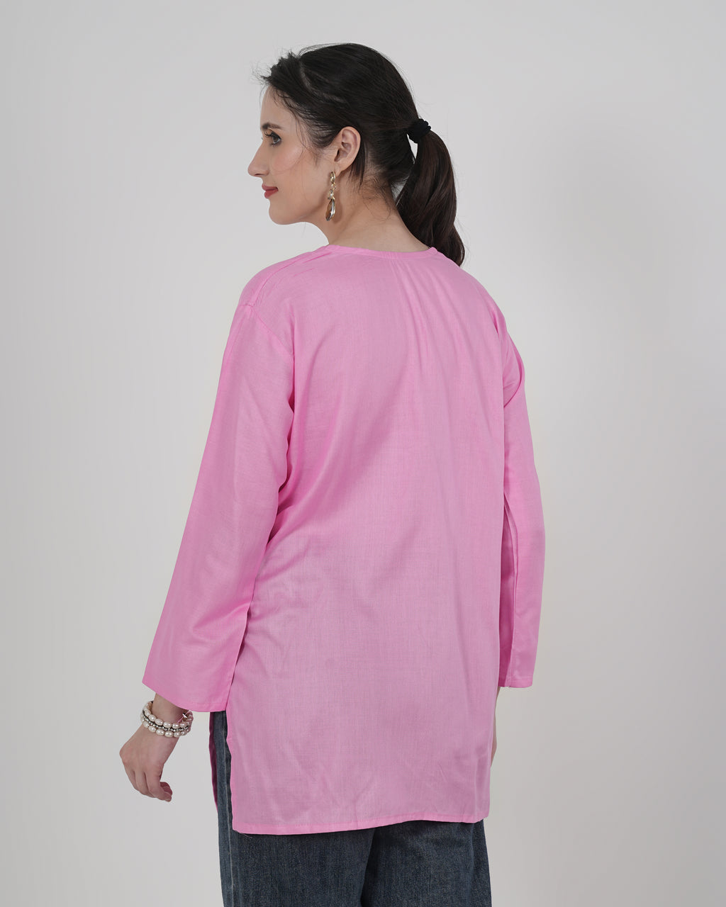 Embroidery Kurti with Mirror Work