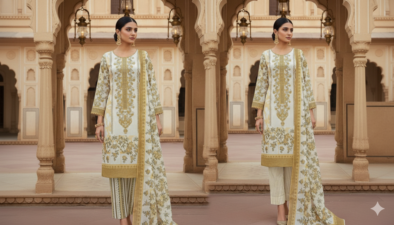 Pure Cotton Designer Suit